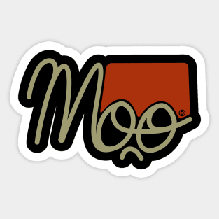 Moo1 burgondy & olive Sticker